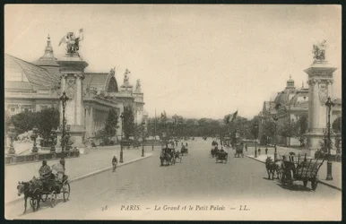 Cartolina che raffigura il Grand e Petit Palais, Parigi, c.1900